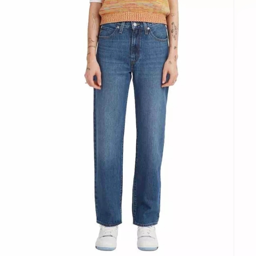 184)Levi's Jeans Womens Blue 94 Baggy A Mid Rise Loose Through The Hip And Thigh